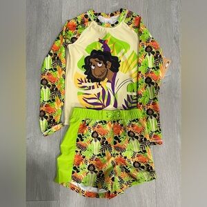Set Walt Disney Collection Encanto‎ Bruno Boys Swim Trunks 7/8 & Rash Guard 9/10